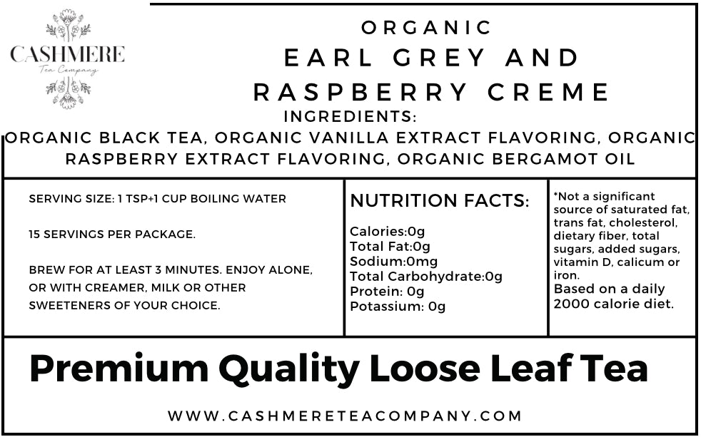 Organic Earl Grey and Raspberry Crème